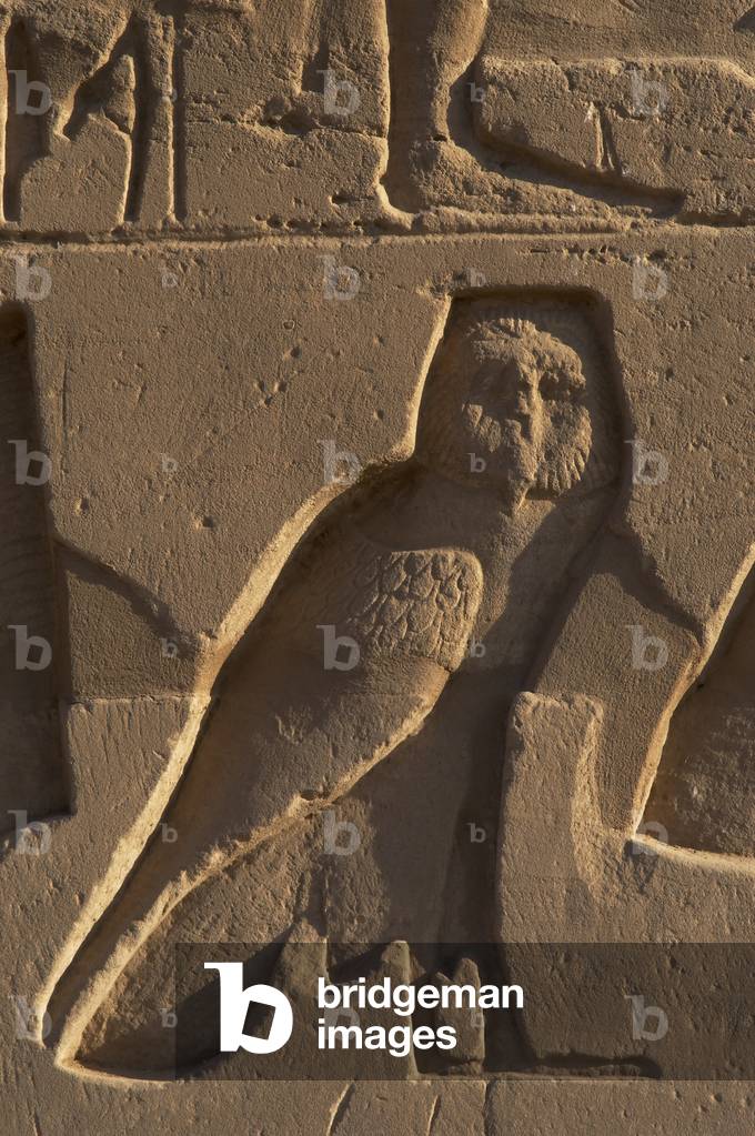 Egyptian Art. Relief depicting an owl. Karnak.