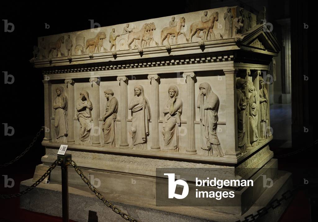 Sarcophagus of mourning women. 4th century BC. From Royal Necropolis of Sidon.