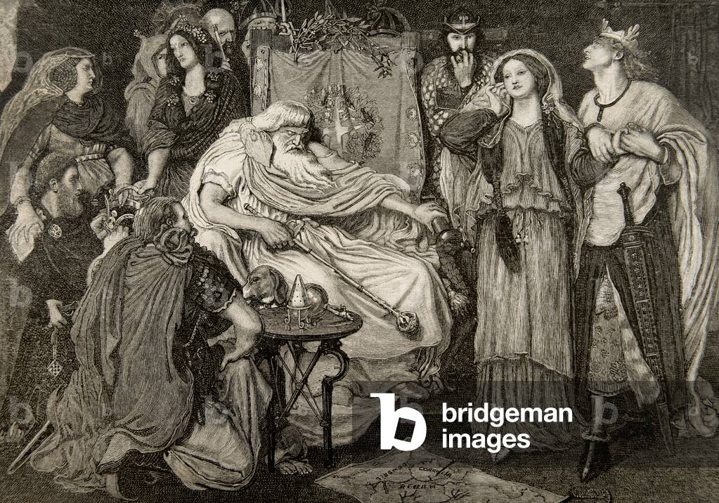 Part of Cordella, of King Lear. Engraving taken from a painting of Ford Madox Brown.