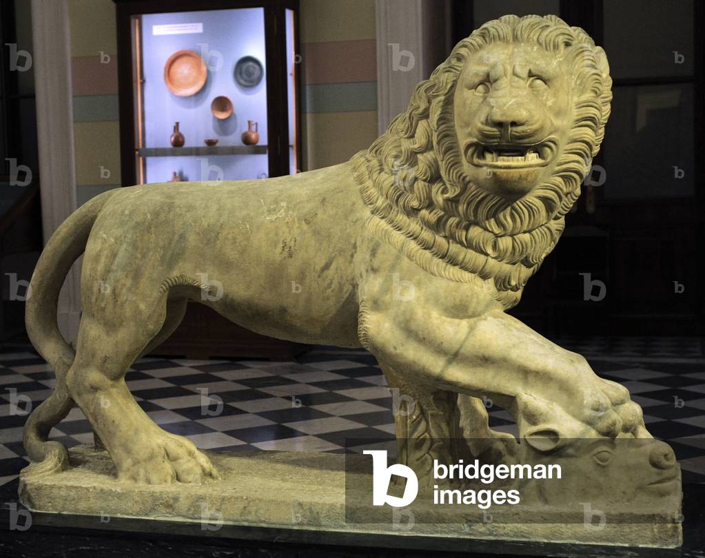Statue of a Lion. Marble. Asia Minor (?). 1st-2nd century AD. Kerch, Crimea, Black Sea. The lion Barrow.