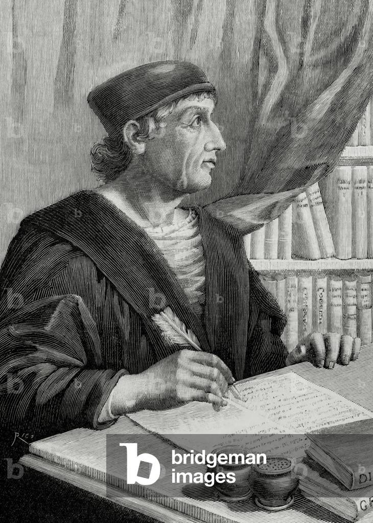 Antonio Nebrija (1441-1522). Spanish scholar, historian, teacher and poet. Engraving.