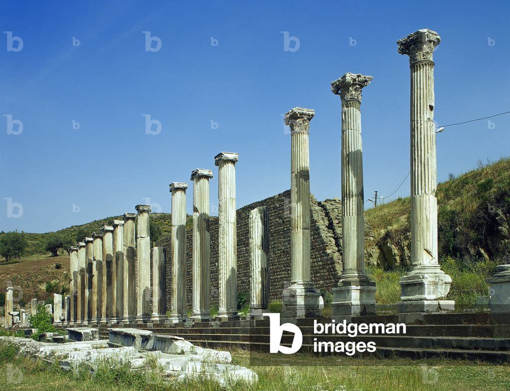 Turkey, Pergamon, Columns of the North portic, Anatolia