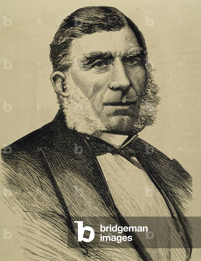 Luis Maria Pastor (1810-1872), Economist, lawyer and Spanish politician, Portrait (engraving)