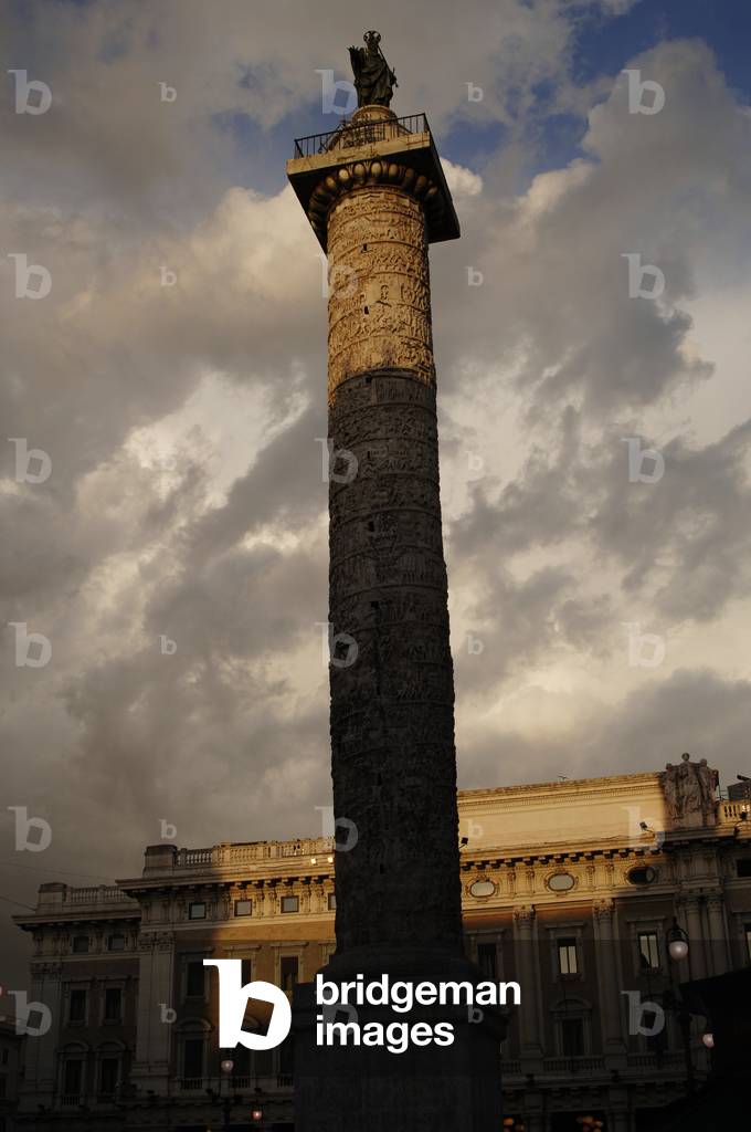 The Column of Marcus Aurelius. Piazza Colonna. Rome. Italy.
