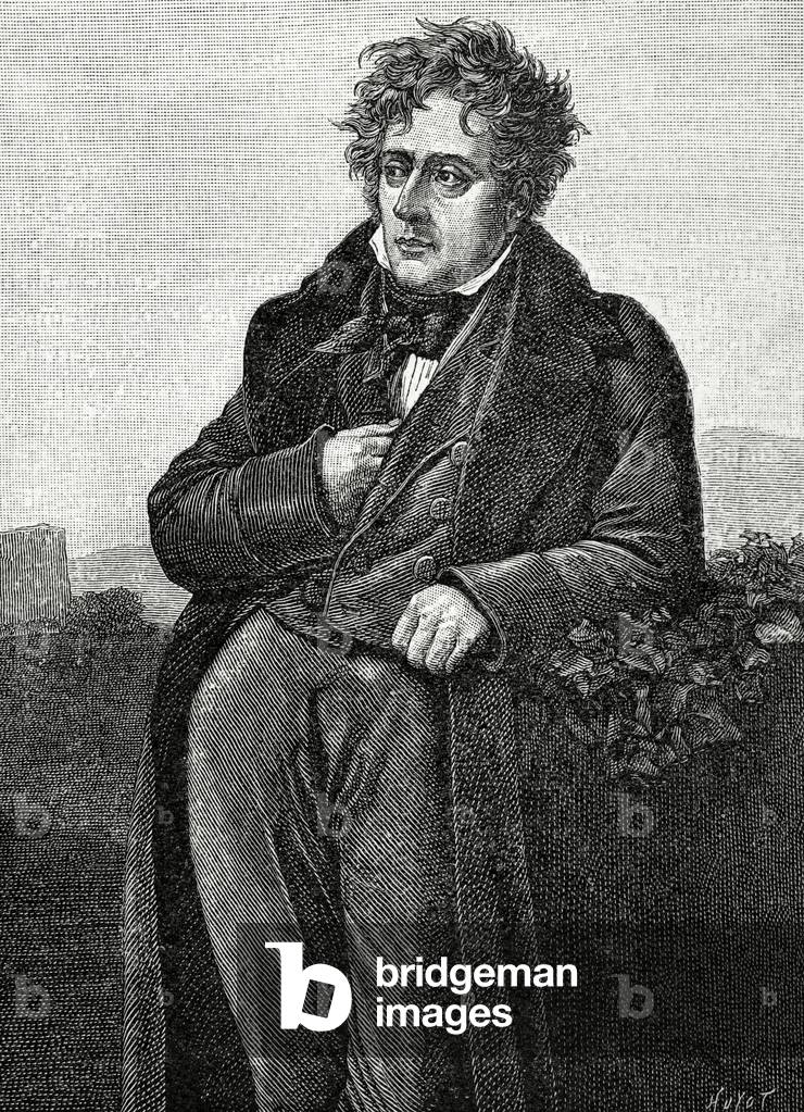 Portrait of Chateaubriand, Franc?ois Rene, Vicomte de (engraving)