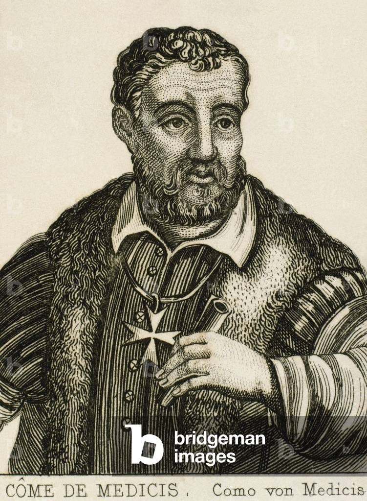 Cosimo I de Medici (1519-1574). Portrait (engraving)