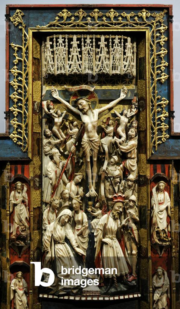 Triptych of Passion, c.1350-1400, Detail of the Crucifixion, Manufacturing of Nottingham
