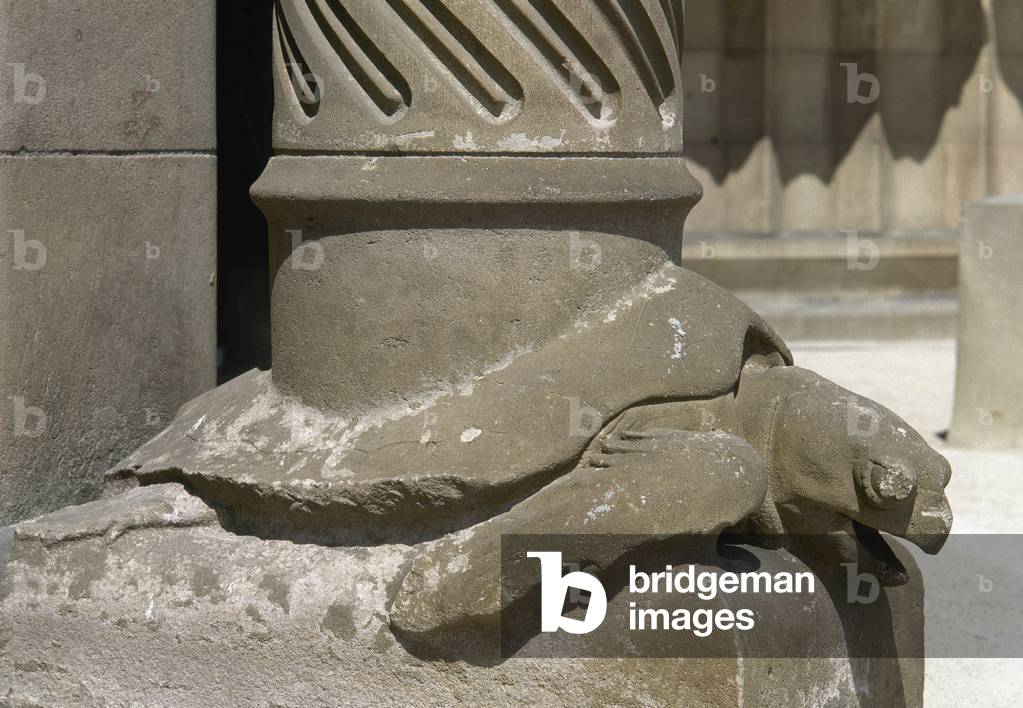 Spain. Barcelona. Basilica and Expiatory Church of the Holy Family. Designed by catalan architect Antonio Gaudi (1852-1926). Turtle at the base of column.