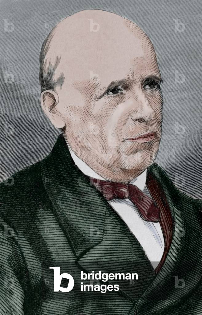 Pascual Madoz Iba?n?ez (1806  1870), Spanish politician, statistician. coloured engraving,1870.