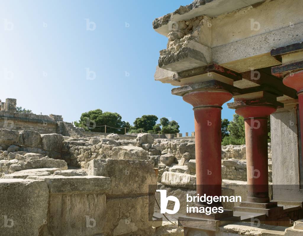 Greece, Crete, Palace of Knossos (1700-1450 BC) East wing.