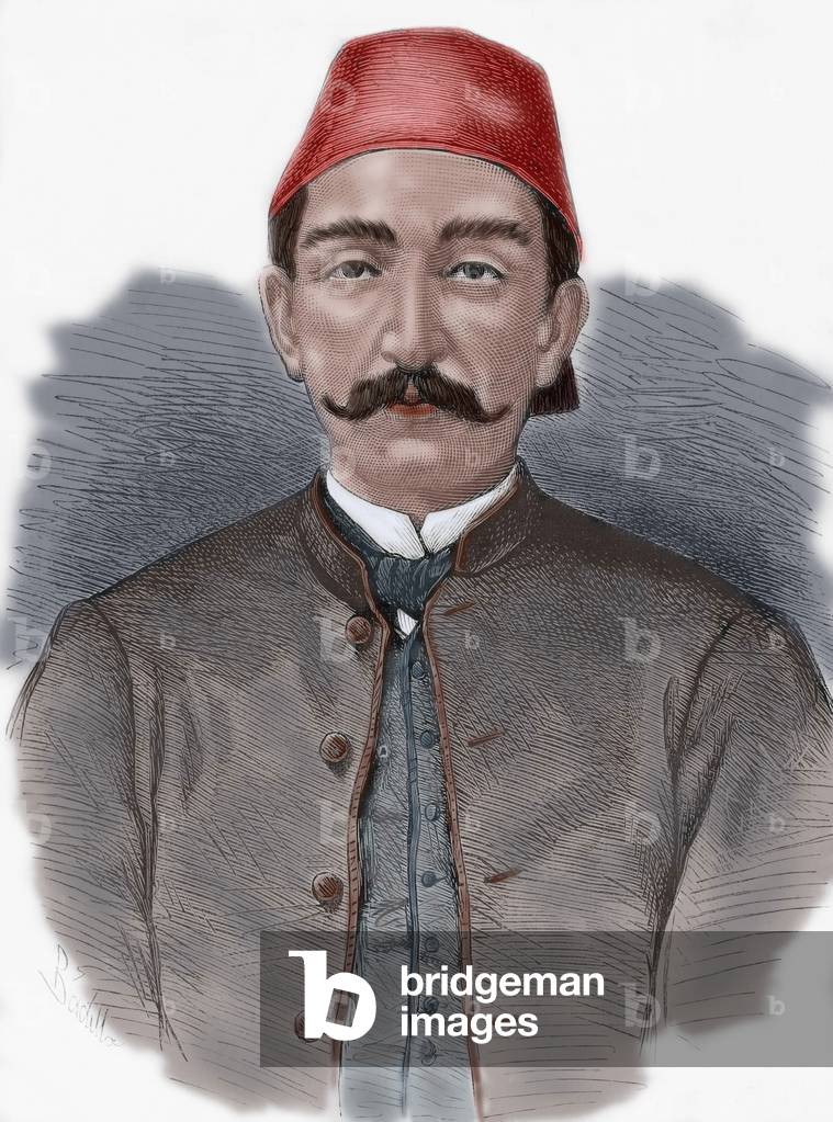 Abdul Hamid II (1842-1918). Colored engraving.