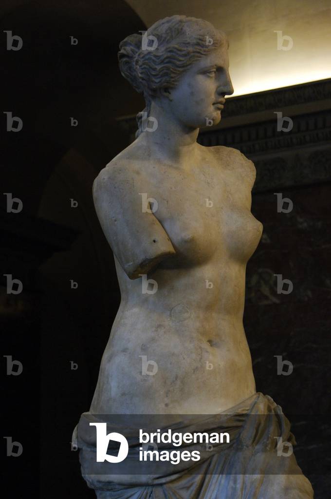 Statue of Aphrodite of Milos, known as the Venus de Milo (130-100 B.C.), Alexandros of Antioch.