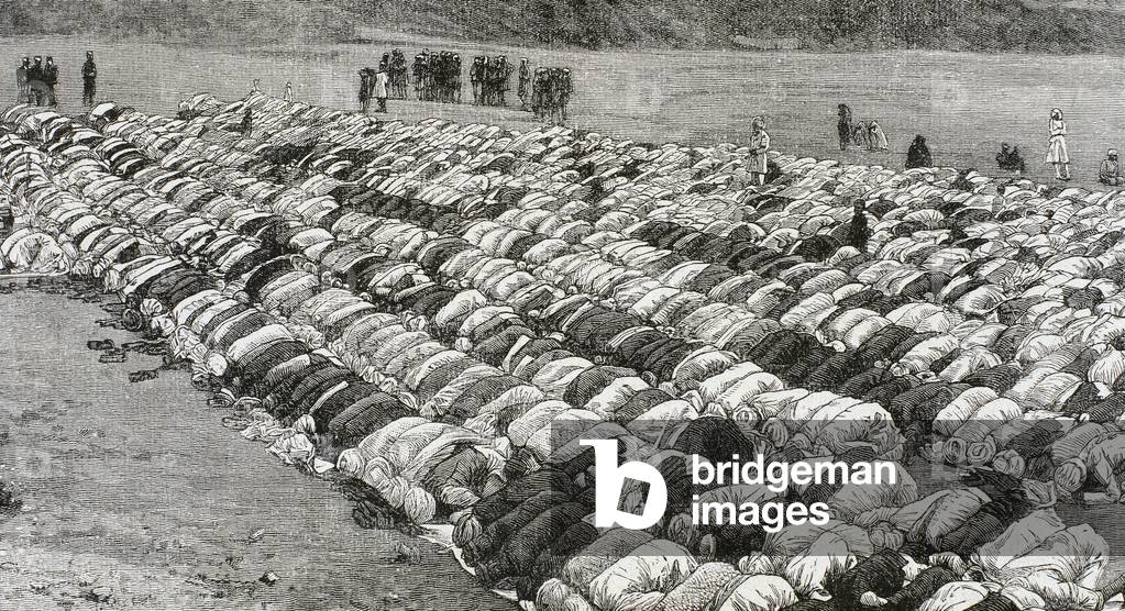 Buckre-Ede festival or Baqr-I-Id (Cow Festival). Moslems praying.