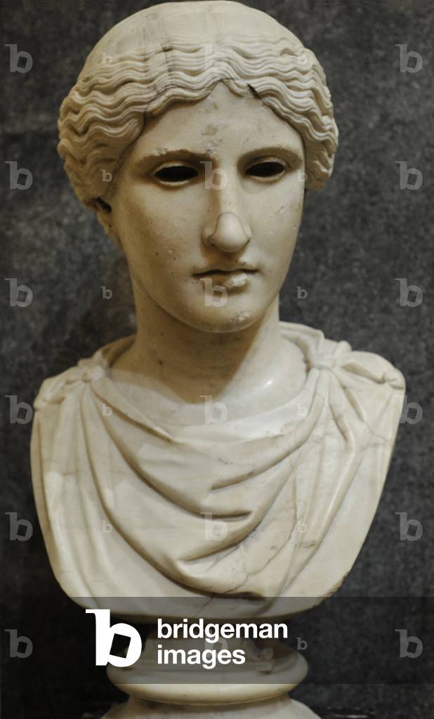 Head of a Goddes. Marble. Roman work. Early 1st c. AD. After the Greek original of the 420 BC.