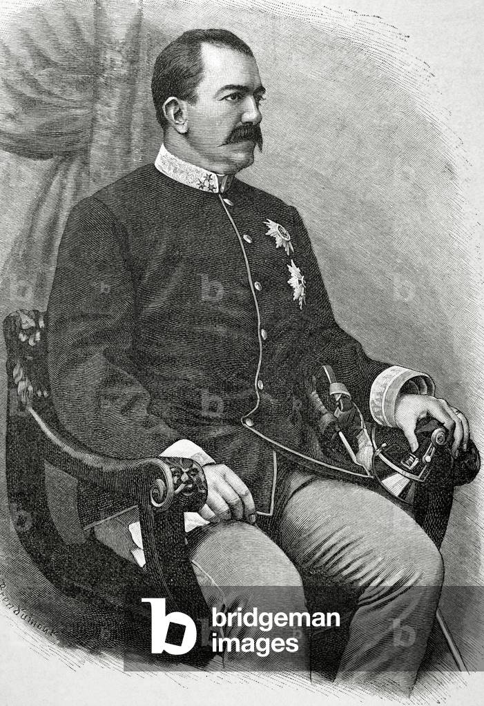 King Milan I of Serbia(engraving)