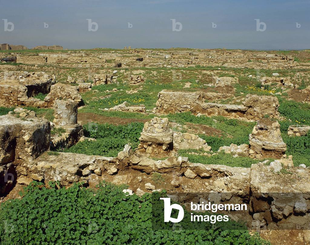 Syria, Dura-Europos, Ancient city, Hellenistic, Parthian and Roman, Ruins of the agora, Historical photo