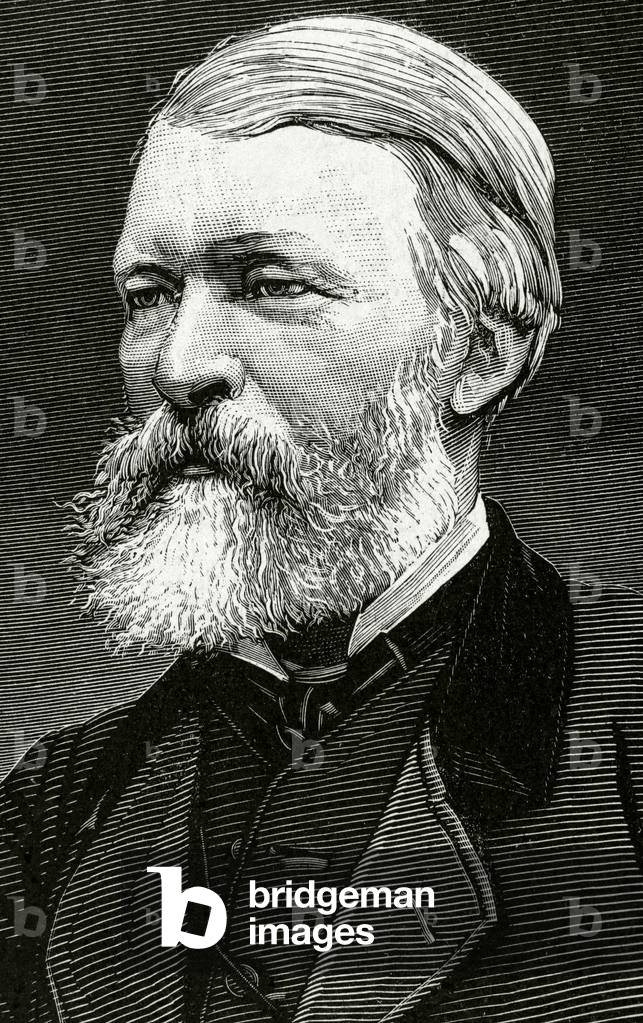 Portrait of Ernest Deligny, Count of Alosno, French engineer (engraving)