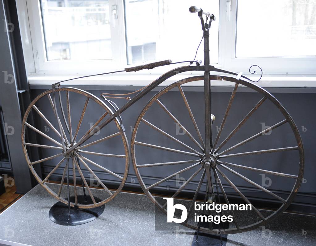 Antique bicycle, 1867 by Pierre Michaux (1813-1883). Deutsches Technikmuseum