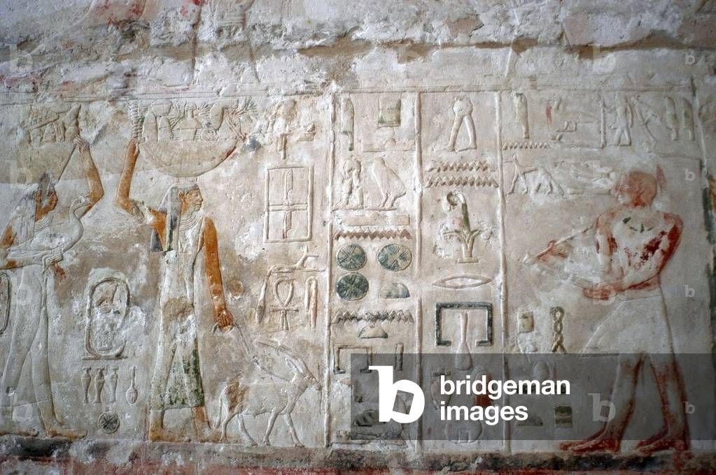 Mastaba of Ptahhotep and Akhethotep. The transport of offerings to the Hereafter. Egypt.