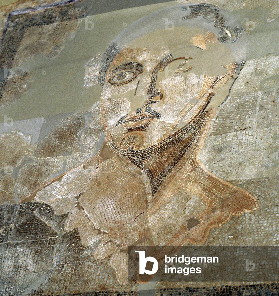 Roman wall mosaic, Male portrait, 2n century AD, Spain,
