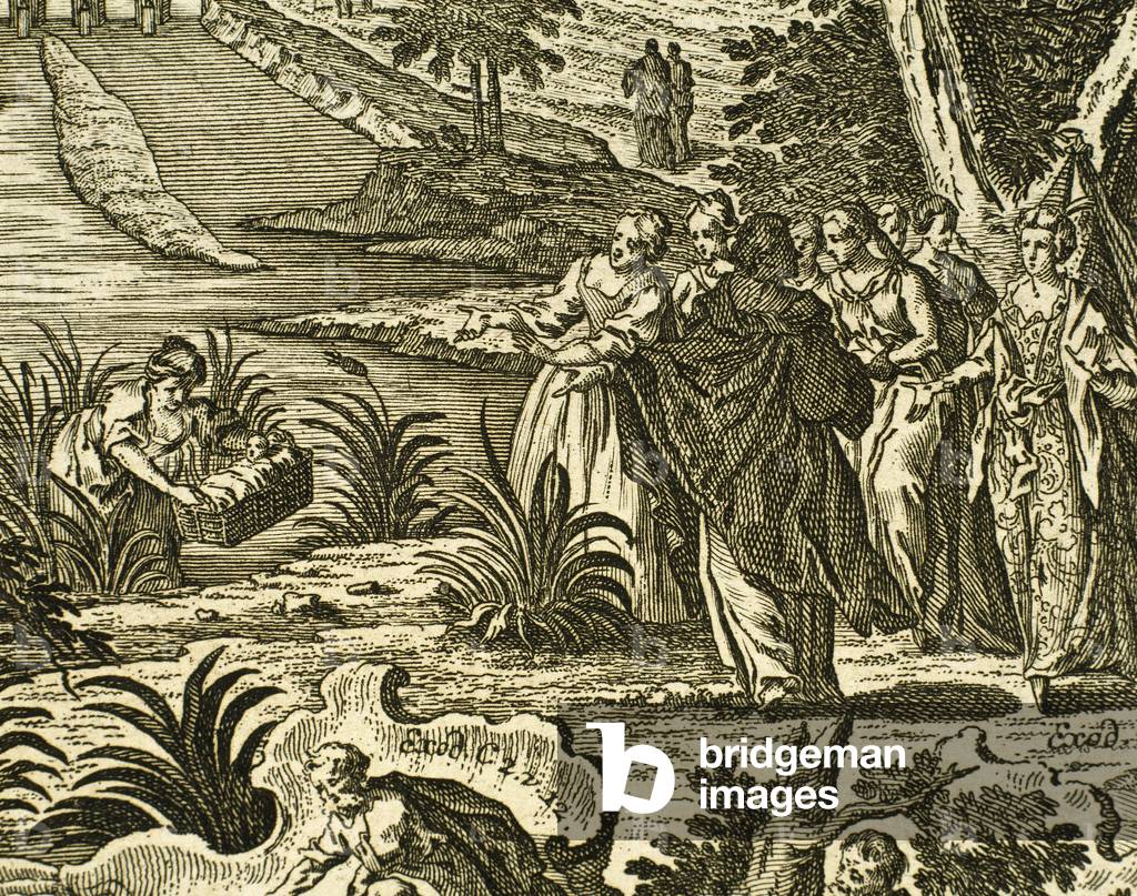 Moses rescued from the Nile (engraving)