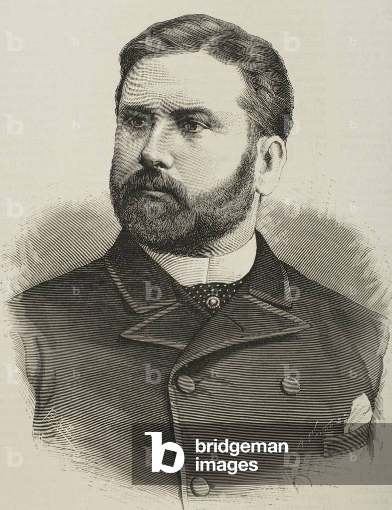 Portrait of Raimundo Fernandez-Villaverde y Garcia del Rivero, Spanish statesman (engraving)