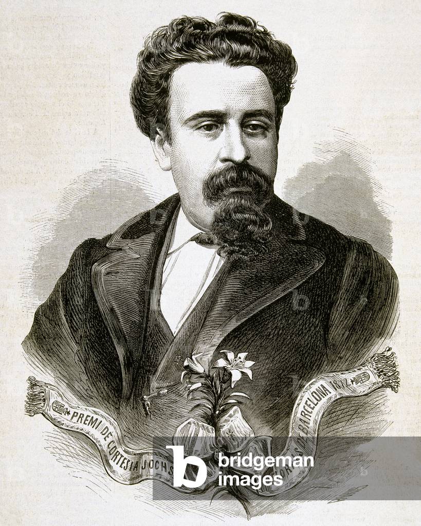 Frederic Soler Hubert (1839-1895), known as Serafi? Pitarra. Spanish writer. Portrait (engraving)