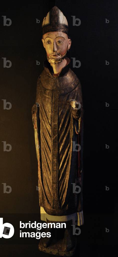 St. Nicholas, Bishop of 4th century, Eidsborg stave church. Lardal, Telemark Norway, c. 1250 (wood)