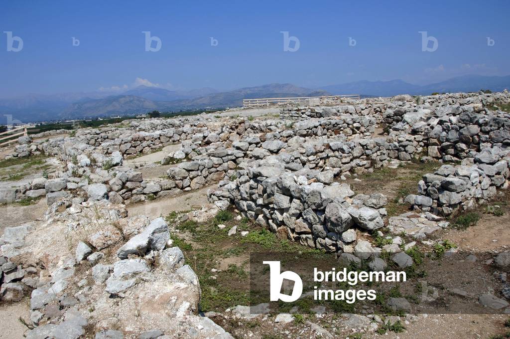 Greece. Tiryns. Mycenaean city (3rd millennium B.C.). Upper terrace. Peloponnese.