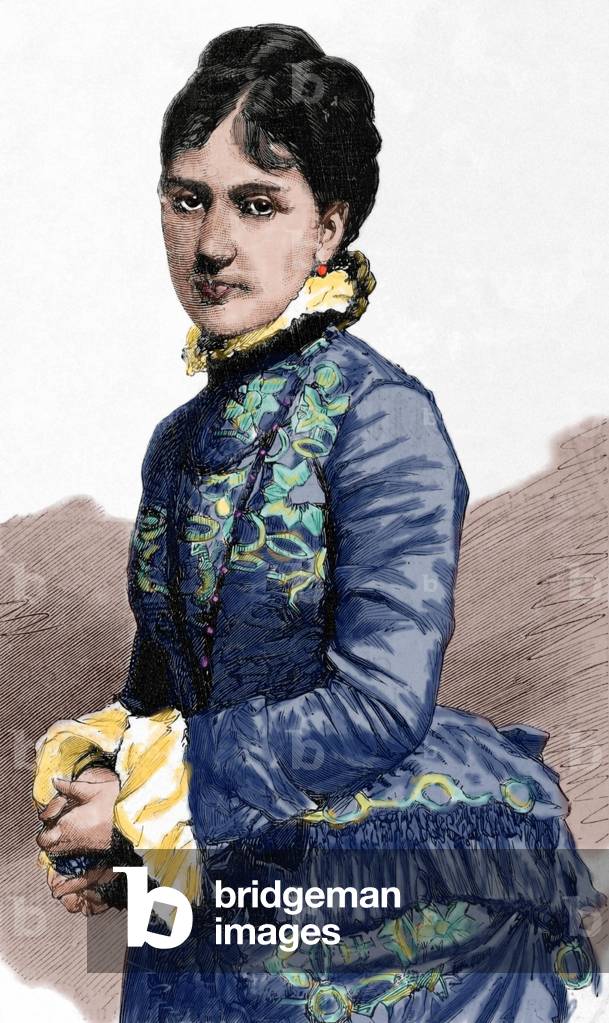 Baroness of Kaula. Engraving. Colored.