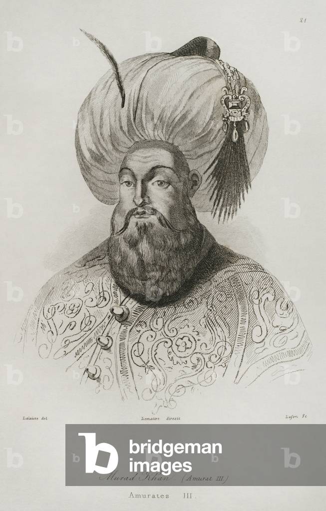 Murad III, Sultan of the Ottoman empire (1574-1595), 1840 (Engraving)