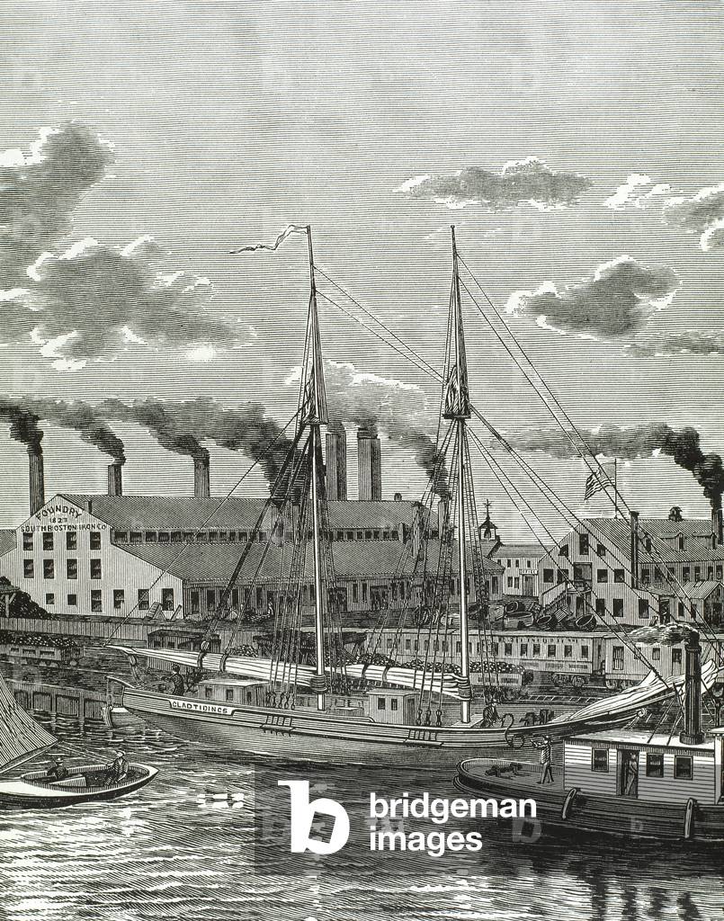 USA, Boston, Foundry South Boston Iron Company (engraving)