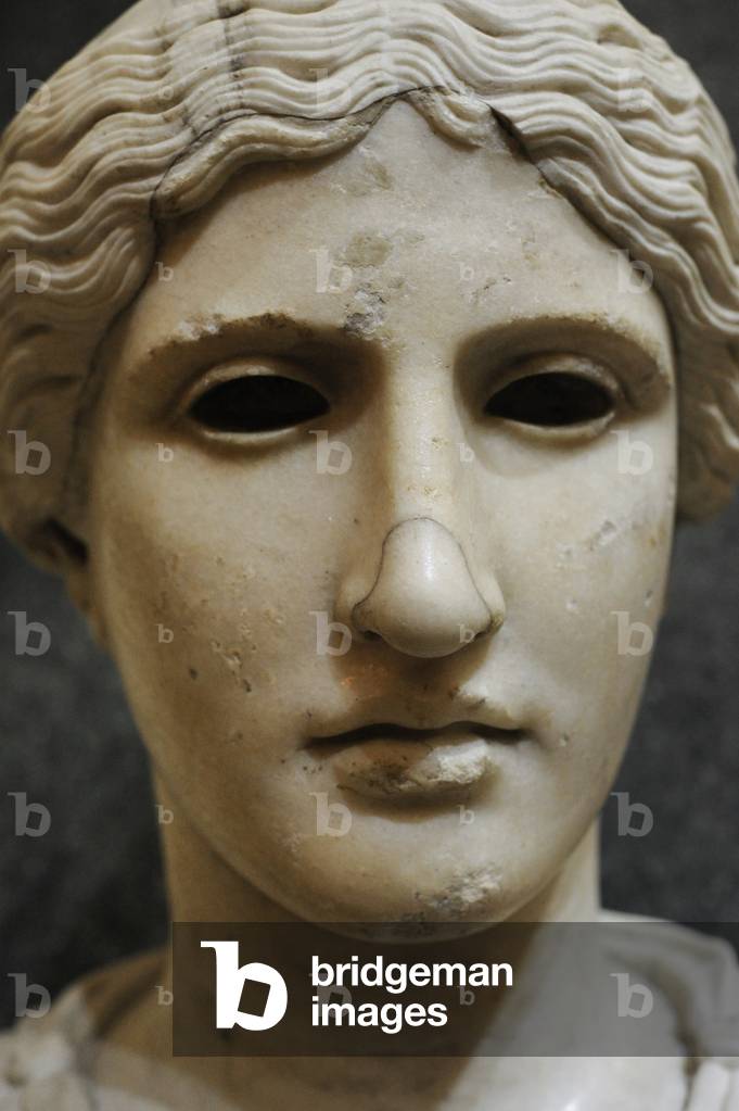 Head of a Goddes. Marble. Roman work. Early 1st c. AD. After the Greek original of the 420 BC.