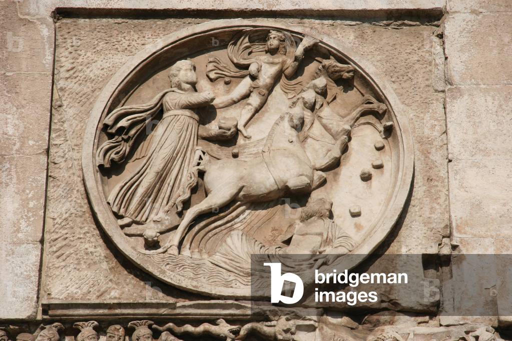 Arch of Constantine (Arco di Constantino). Triumpahl arch in Rome.  IV th A.D. Detail. Italy.