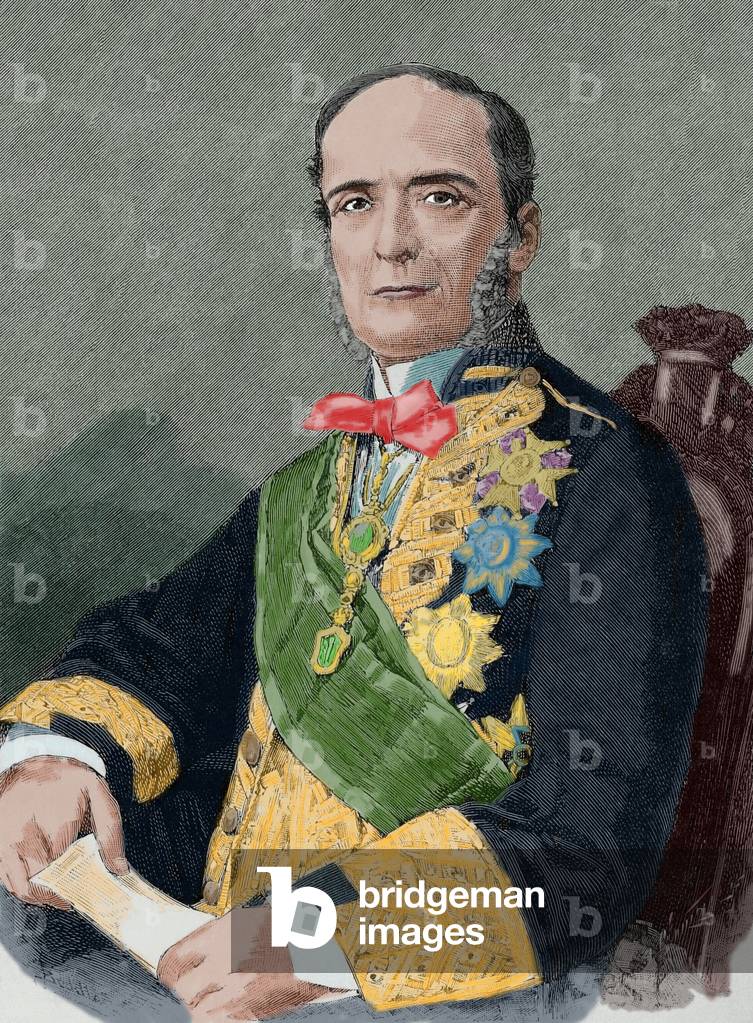 Fernando Calderon Collantes (1811-1890). Colored engraving.