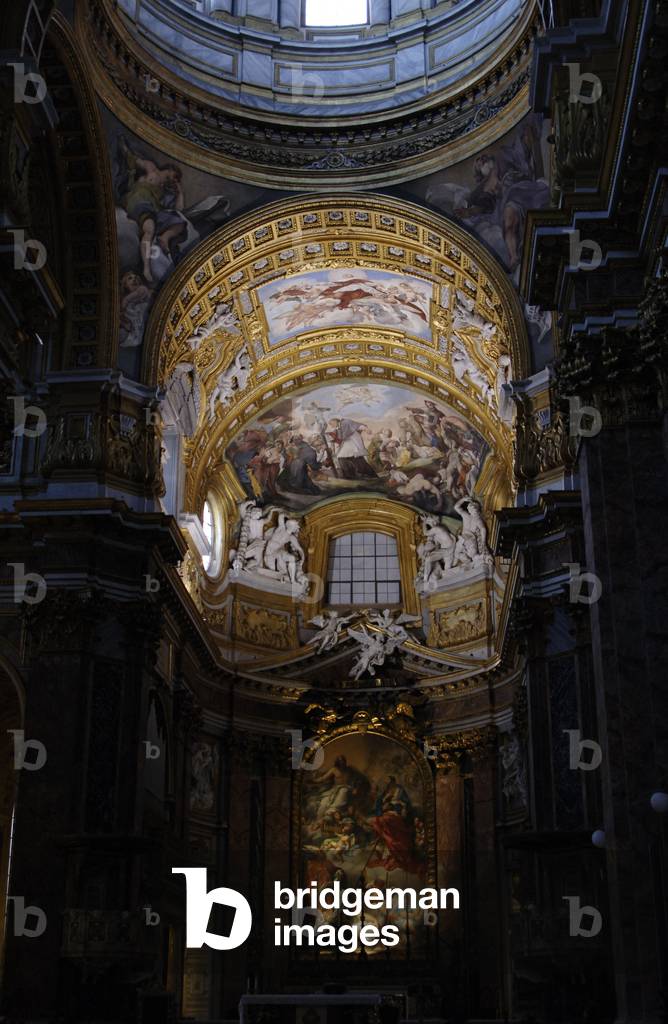 Italy. Rome. Basilica of San Carlo al Corso. Apse and high altar.