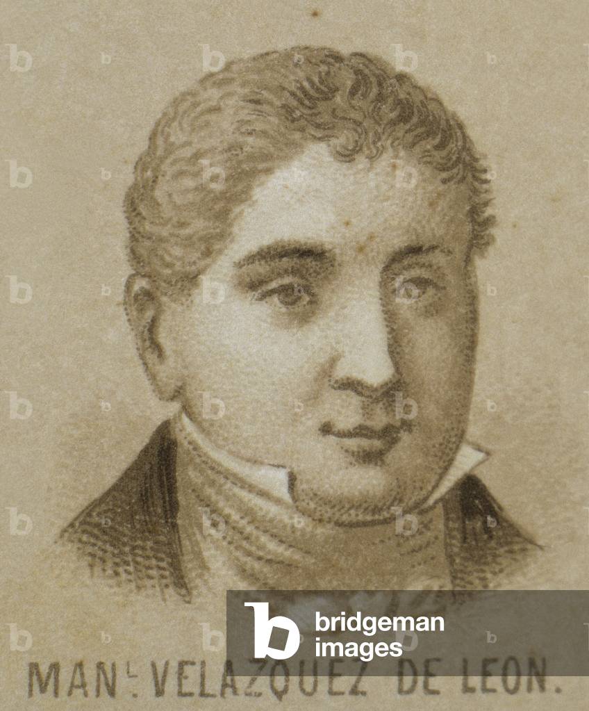 Juan Velazquez de Leon (?-1520), Spanish conqueror (engraving)