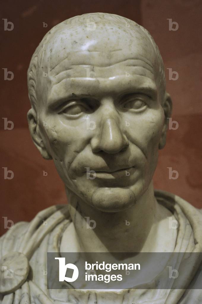 Portrait of Julius Cesar (100 BC-44 BC). Bust. 16th Italian, imitation roman original of the 1st century BC. Marble.