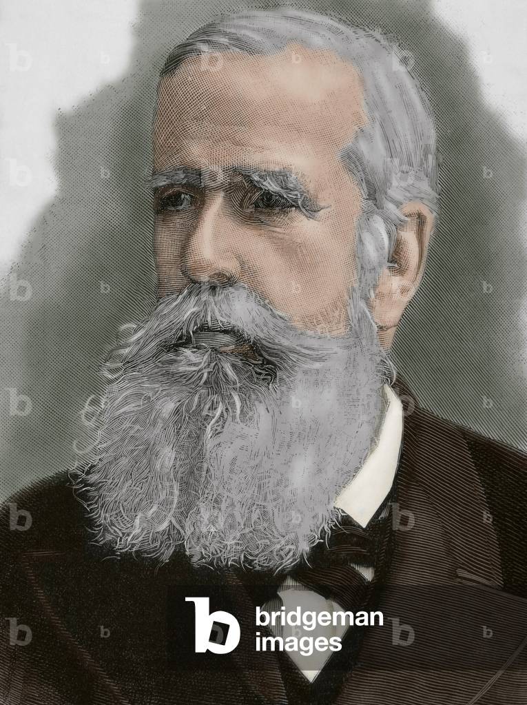 Pedro II of Brazil (1825-1891), Portrait (colour engraving)