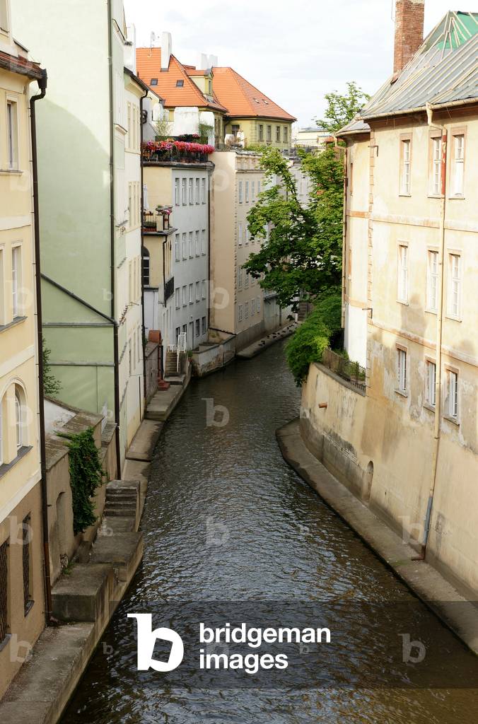 Czech republic. Prague. Small channel in the area of Mala Strana (Lesser Town).