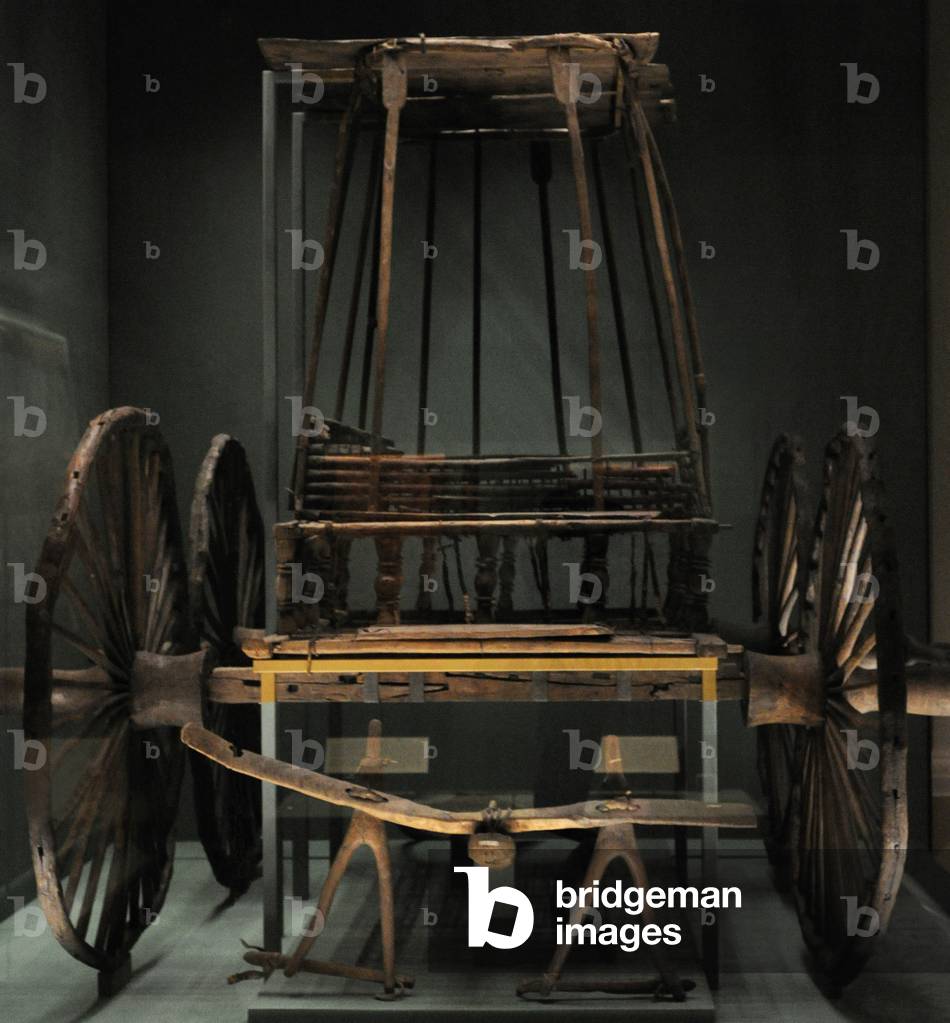 Funeral chariot, Siberia, 5th century BC (wood)