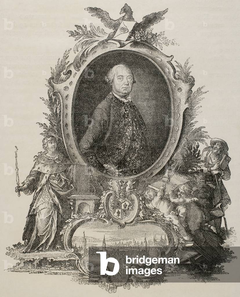 Heinrich Christopher Liber (1707-1788). German politician. Engraving.