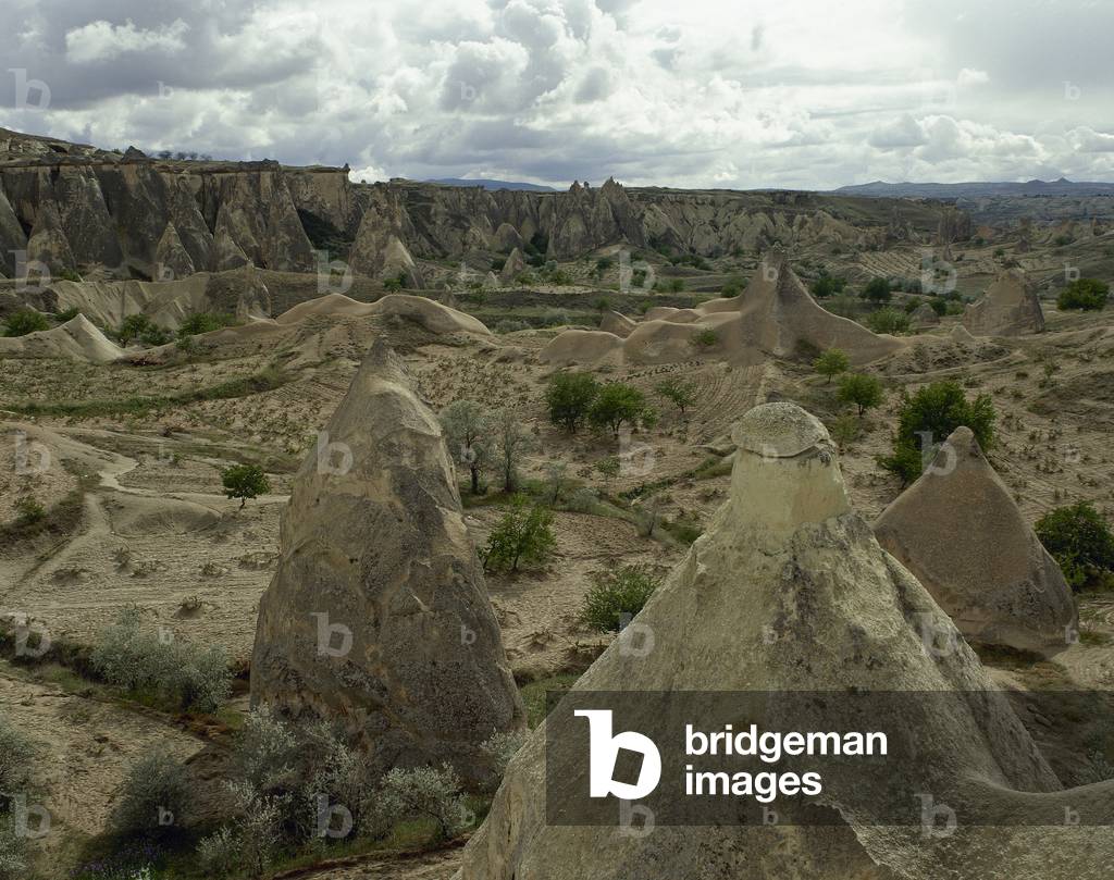 Turkey. Cappadocia. Pasabaglari. Monk's Valley. Fairy chimney. Detail. Central Anatolia.