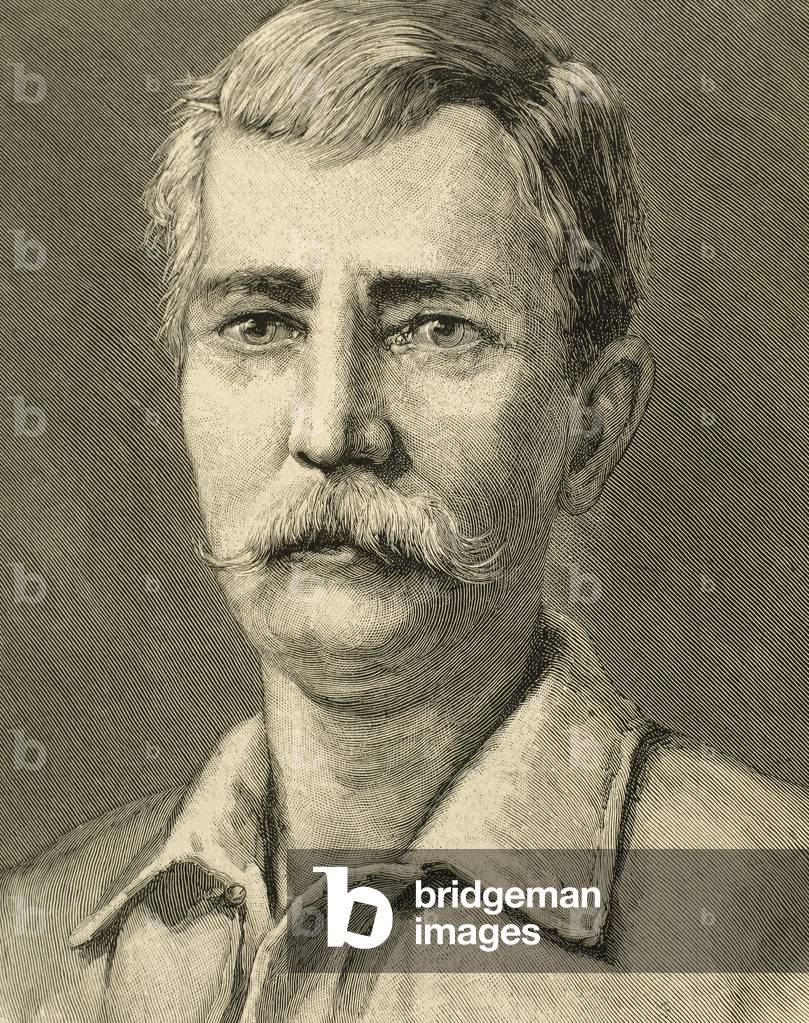 Portrait of Henry Morton Stanley (1841-1904), British journalist and explorer (engraving)