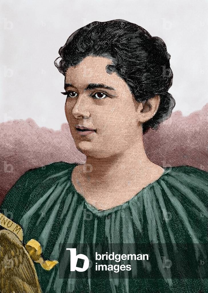 Frances Folsom Cleveland Preston (1864-1947). Engraving. Colored.