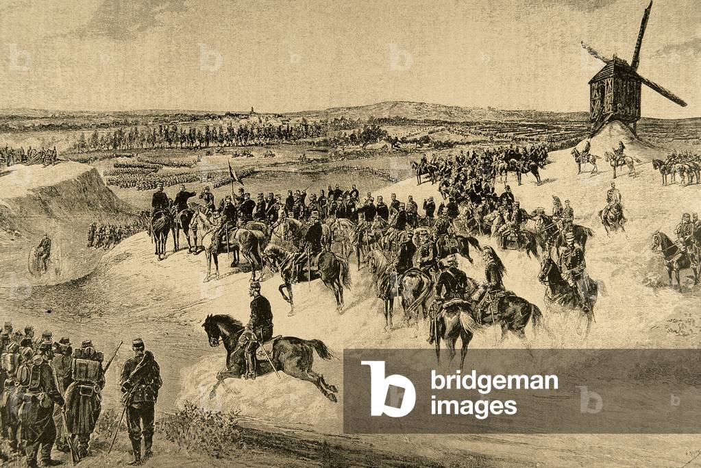 The Northern army under Jean-Baptiste Billot (1828-1907). Franco-Prussian War. Engraving.