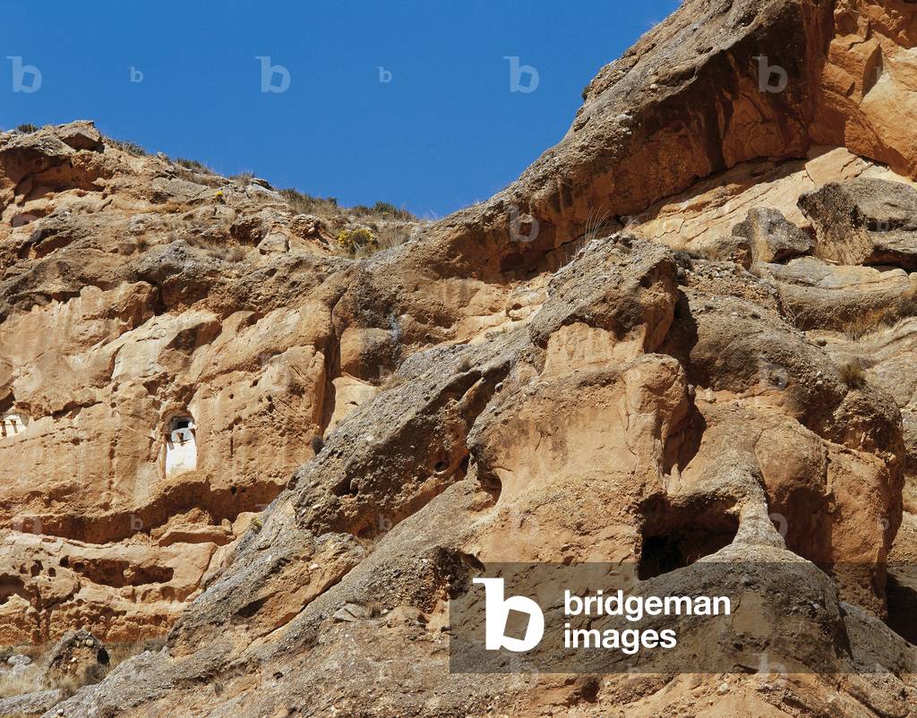 Spain. La Rioja. Santa Eulalia Somera. Cave houses.