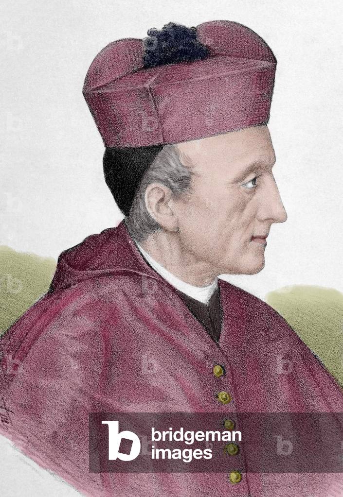 Henry Edward Manning (1808-1892). English Roman Catholic Archbishop of Westminster (colour engraving)