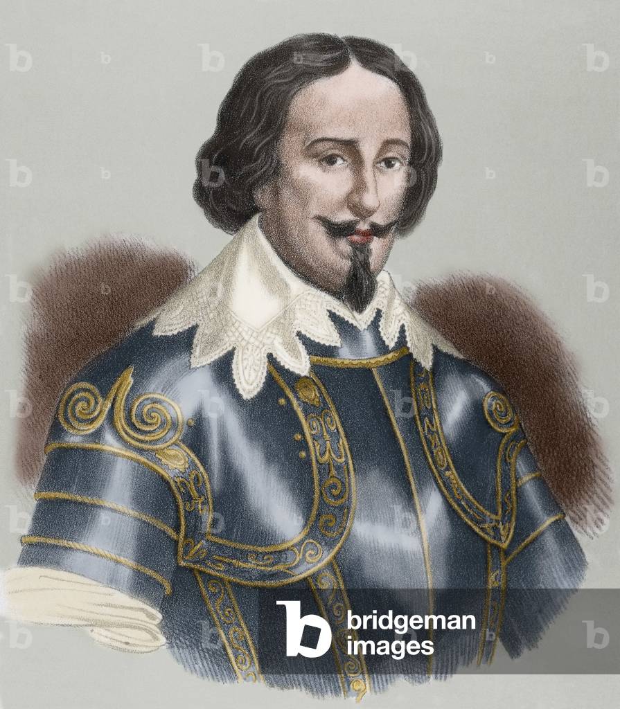 Maurice of Nassau (1567-1625). Prince of Orange (colour engraving)
