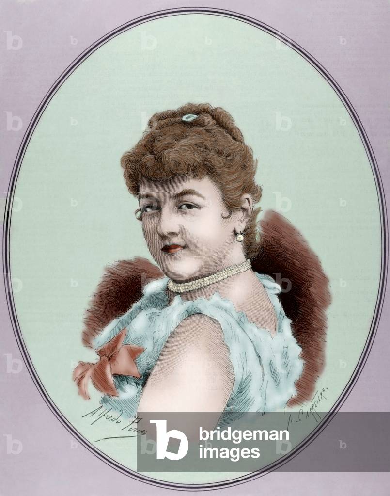 Soprano Mila Kupfer-Berger (1852-1905). coloured.
